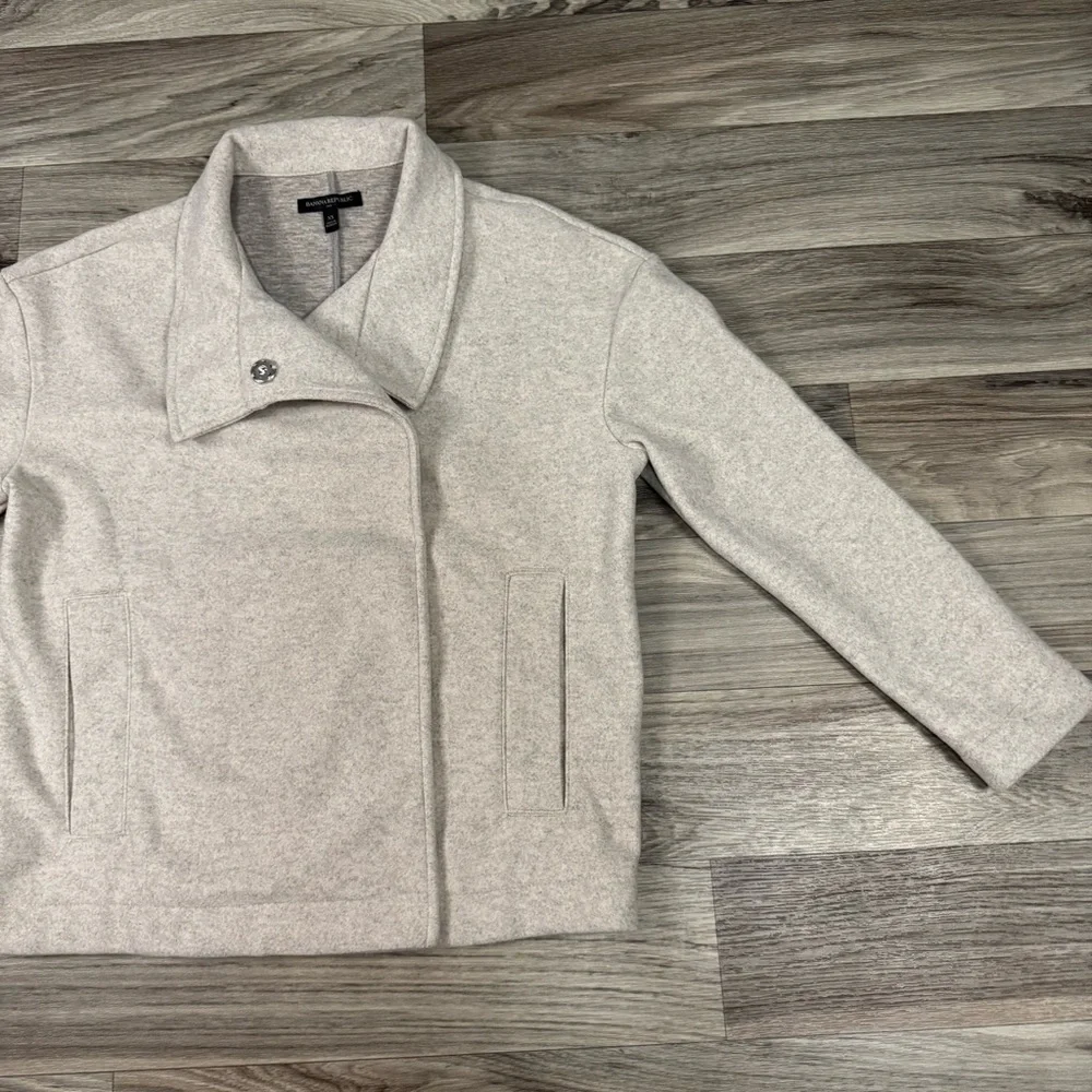 Banana Republic Melton Moto Jacket in Oatmeal Size Small